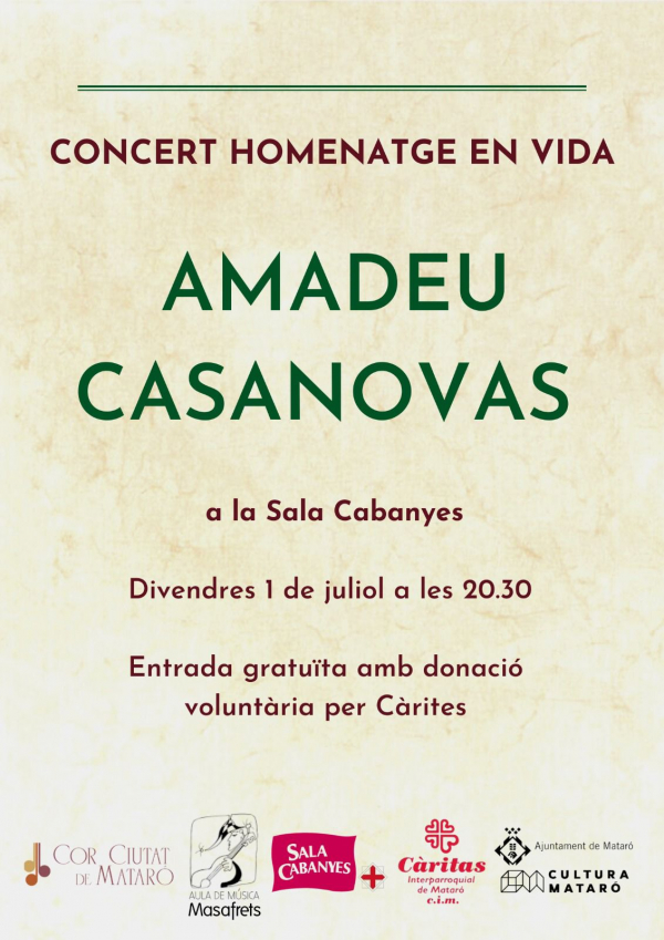 Concert Homenatge en vida a Amadeu Casanovas
